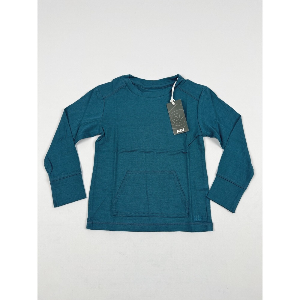NUI Organics Tihoi Merino Wool Crew Deep Sea 3Y
